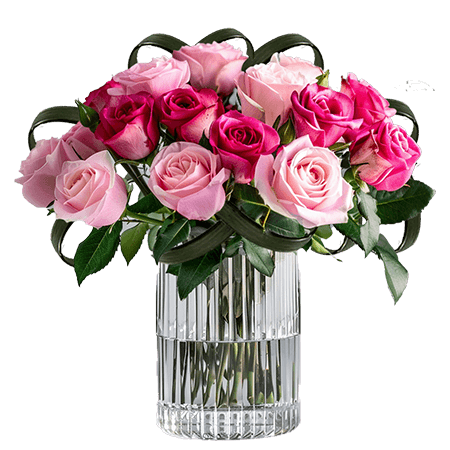 (BDx10) Dark Pink and Light Pink Roses Wedding Table Centerpiece