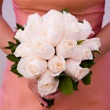 (BDx10) 3 Bridesmaids Bqt Royal Ivory Roses For Delivery to Morganton, North_Carolina