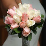 (BDx20) Royal Light Pink and White Roses 6 Bridesmaids Bqts For Delivery to North_Carolina