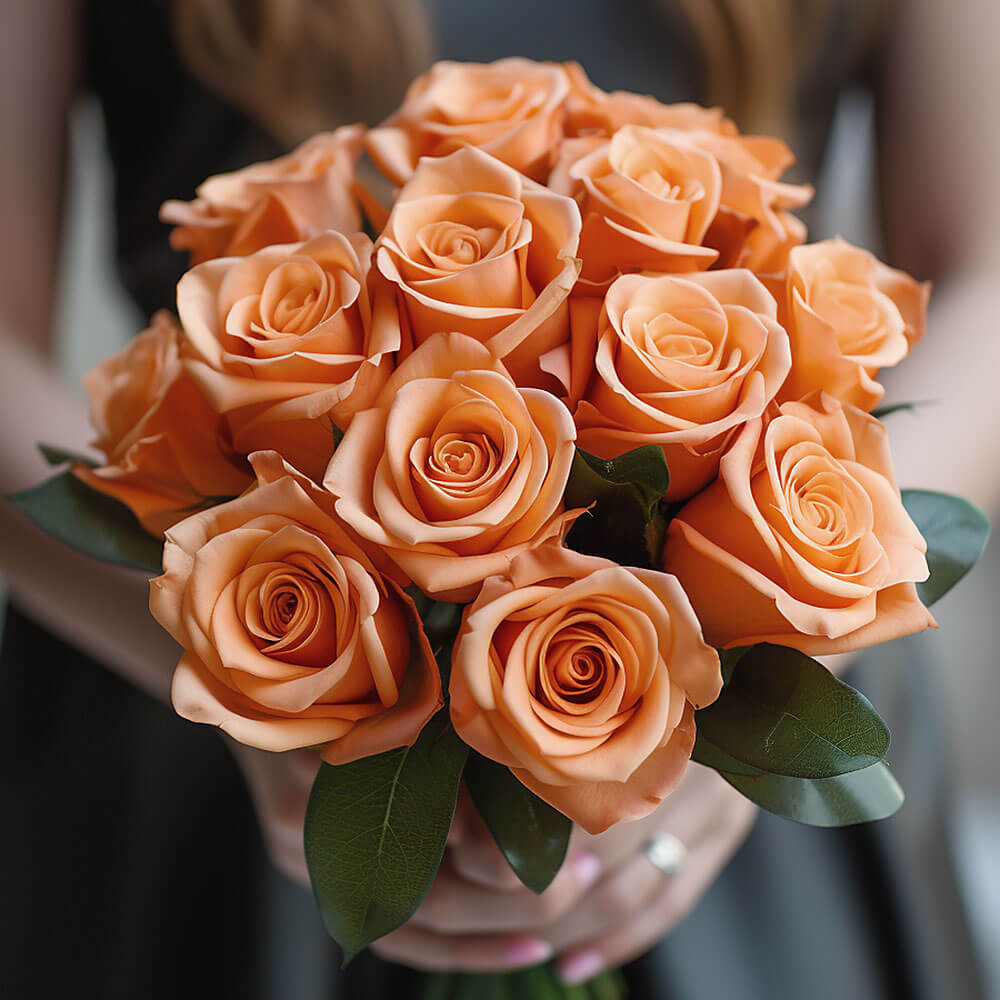 (BDx10) 3 Bridesmaids Bqt Royal Terracotta Roses For Delivery to Zion, Illinois