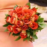 (BDx10) 3 Bridesmaids Bqt Royal Terracotta Roses For Delivery to Rhode_Island