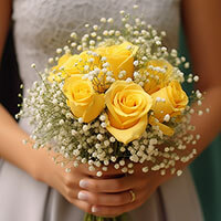 Bridesmaid Bqt Classic Yellow Roses Qty For Delivery to Fort_Bragg, North_Carolina