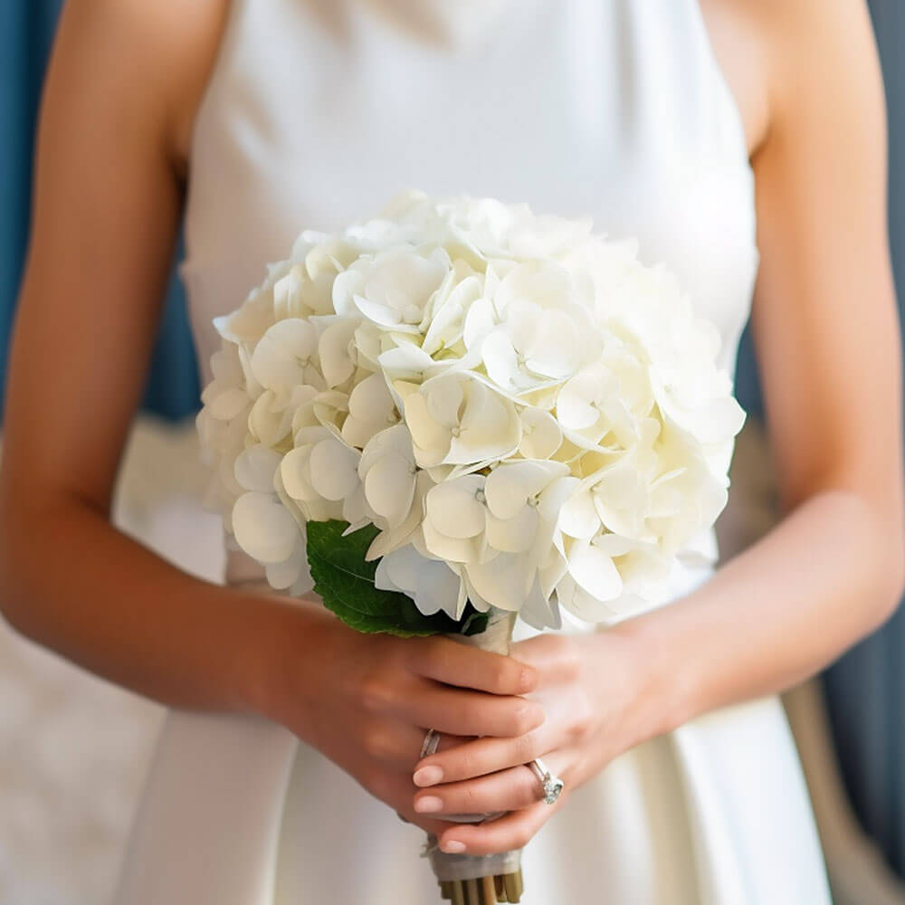 Fresh White Hydrangea Bridal Bouquet