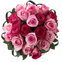 (2BDx20)CP Royal Dark Pink and Light Pink Roses 12 Centerpieces For Delivery to Michigan, Local.Globalrose.Com