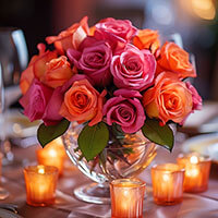 (BDx20) CP Royal Dark Pink and White Roses 6 Centerpieces For Delivery to New_York