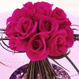 (BDx20) CP Romantic Dark Pink Roses 6 Centerpieces For Delivery to Flushing, New_York
