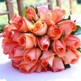 (DUO) Bridal Bqt Royal Orange Roses For Delivery to Michigan