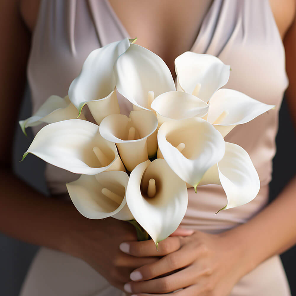 Gorgeous White Calla Lily Bridal Bouquet Global Rose 6297