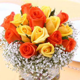 Gorgeous Wedding Rose Centerpieces Yellow Orange Roses Globalrose