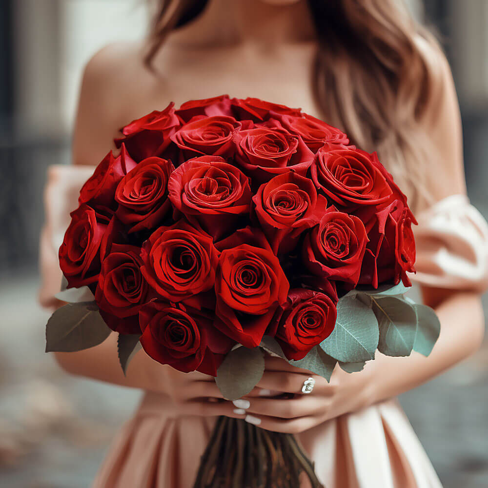 Bridesmaid Bqt Romantic Red Roses Qty For Delivery to Faqs.Html, Wyoming