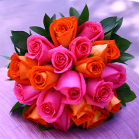 Order Bridesmaids Rose Bouquets Dark Pink Orange Roses Globalrose My Newsletter