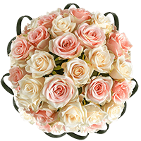 (2BDx20) CP Royal Light Pink and Ivory Roses 12 Centerpieces For Delivery to South_Portland, Maine