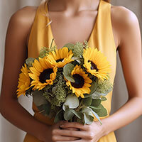 Bridesmaid Bqt Sunflowers Qty For Delivery to Michigan