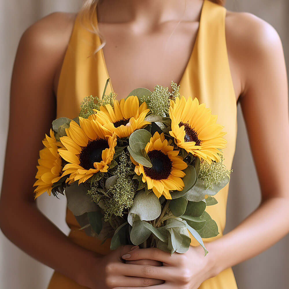 Bridesmaid Bqt Sunflowers Qty For Delivery to Florida