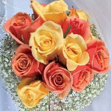 (DUO) Bridal Bqt Classic Yellow and Orange Roses For Delivery to New_York