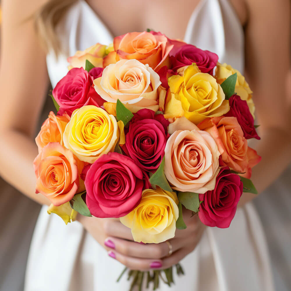 Bridesmaid Bqt Romantic Assorted Roses Qty For Delivery to Lake_Havasu_City, Arizona