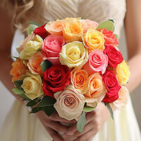 Bridesmaid Bqt Royal Assorted Color Roses Qty For Delivery to Hendersonville, North_Carolina
