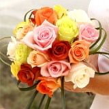 (DUO) Bridal Bqt Romantic Assorted Color Roses For Delivery to New_York