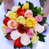 (DUO) Bridal Bqt Royal Assorted Color Roses For Delivery to Macomb, Michigan