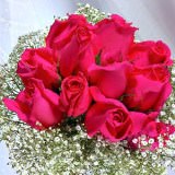 (DUO) Bridal Bqt Classic Dark Pink Roses For Delivery to North_Carolina
