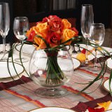 (2BDx20) Romantic Terracotta and Orange Roses Table Centerpiece For Delivery to Texas