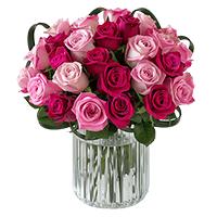 (BDx20)CP Royal Dark Pink and Light Pink Roses 6 Centerpieces For Delivery to Butte, Montana