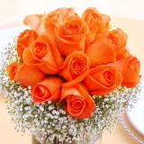 (BDx20) CP Classic Orange Roses 6 Centerpieces For Delivery to Winston_Salem, North_Carolina