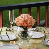 (BDx10) Romantic Peach Roses Table Centerpiece For Delivery to Florida