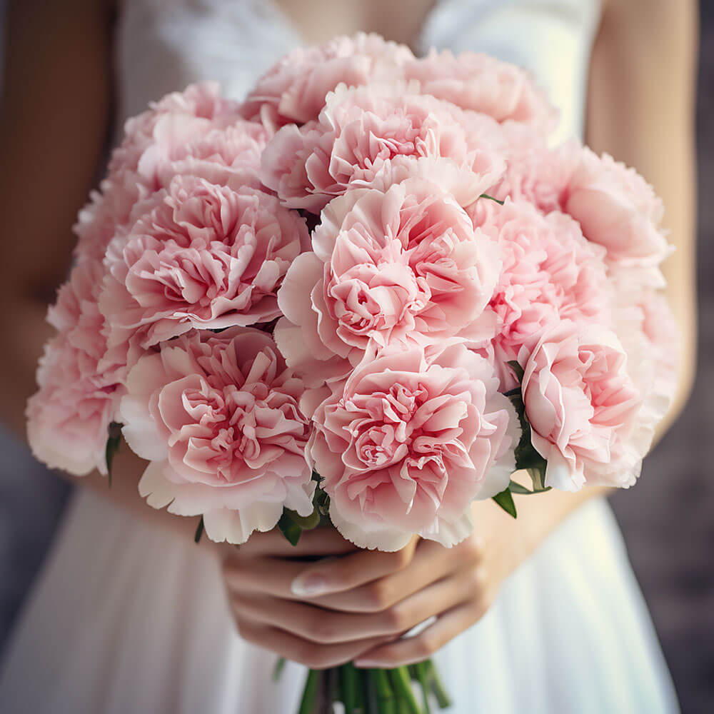 Vibrant Pink Carnation Bridal Bouquet