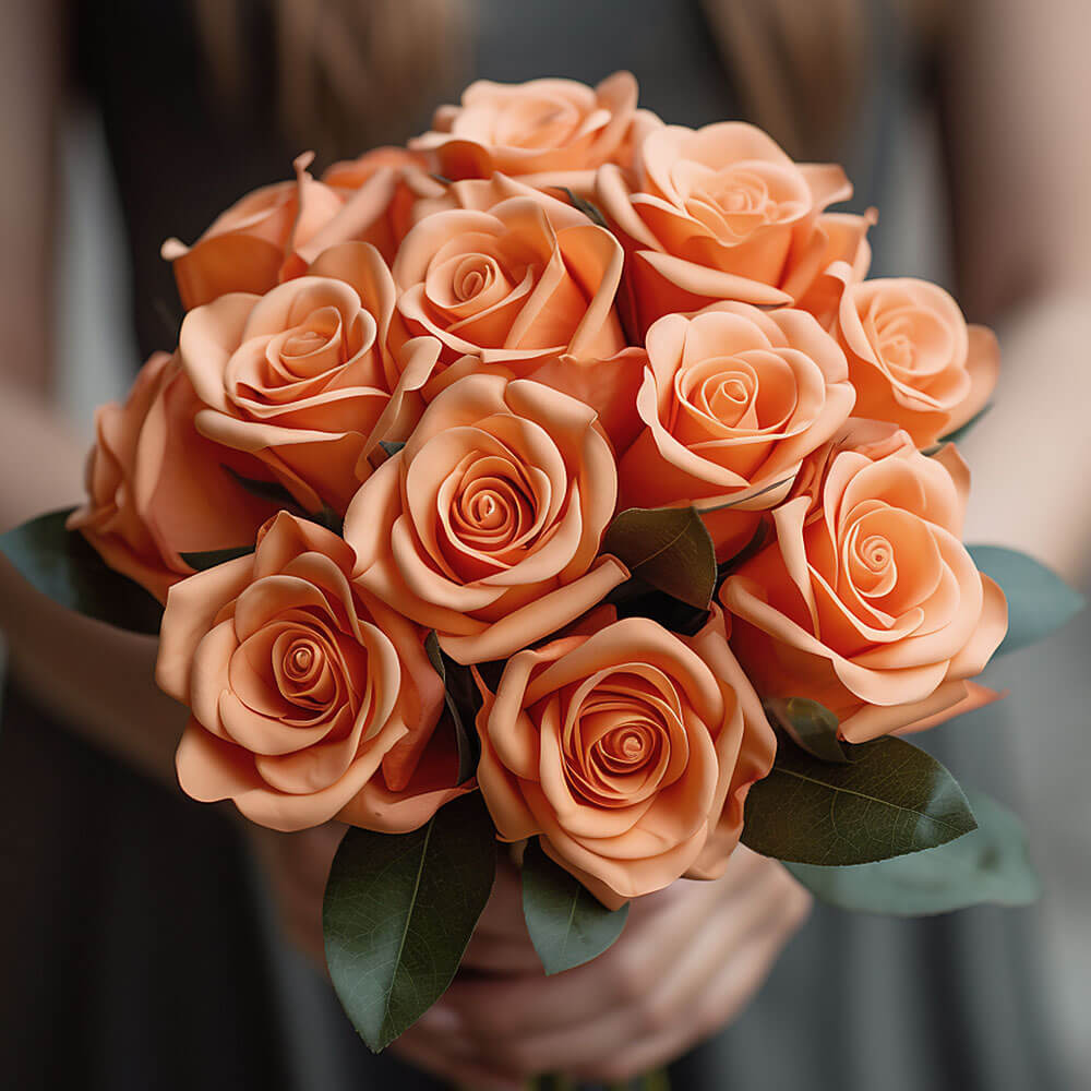 (BDx20) Royal Terracotta Roses 6 Bridesmaids Bqts For Delivery to West_Virginia