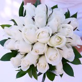 (DUO) Bridal Bqt Royal White Roses For Delivery to Mentor, Ohio