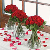 (2BDx20) CP Roses Ruscus 12 Centerpieces For Delivery to Kansas