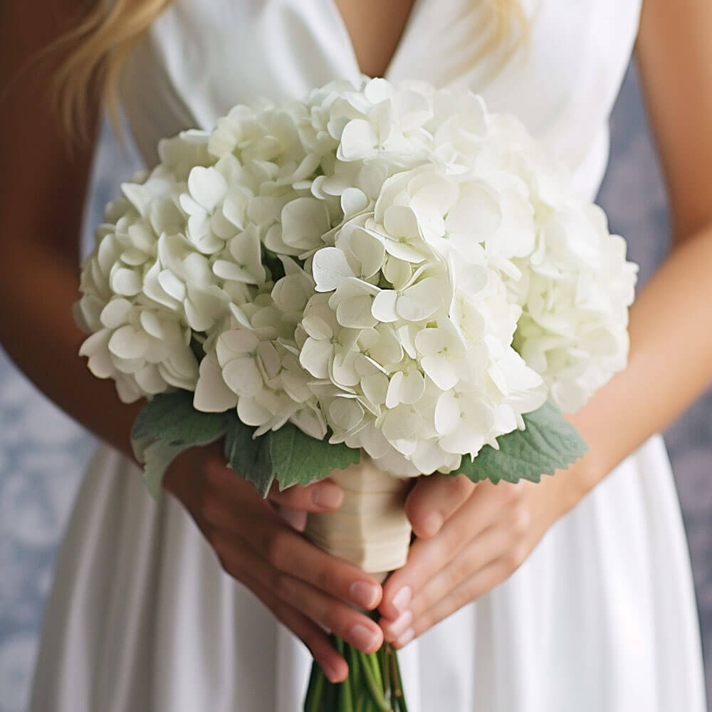 Bridesmaid Bqt White Hydrangea Qty For Delivery to Andover, Massachusetts