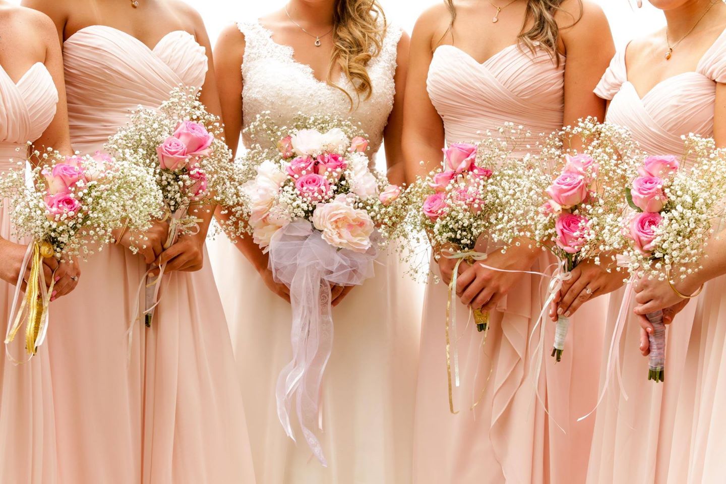 bride and bridesmaid flowers